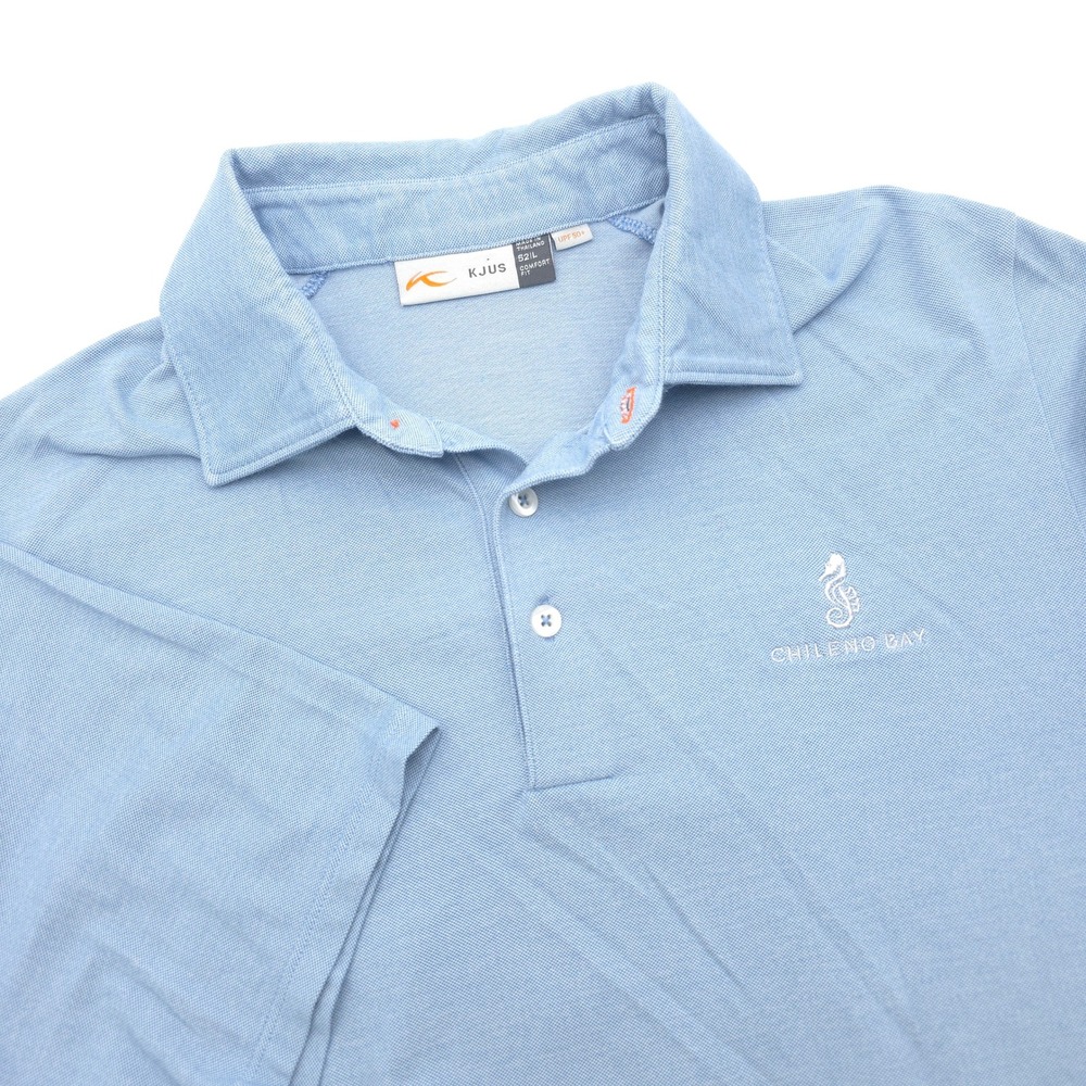 KJUS Chileno Bay UPF 50+ Polo Shirt Mens Size 52 L Light Blue Comfort Fit